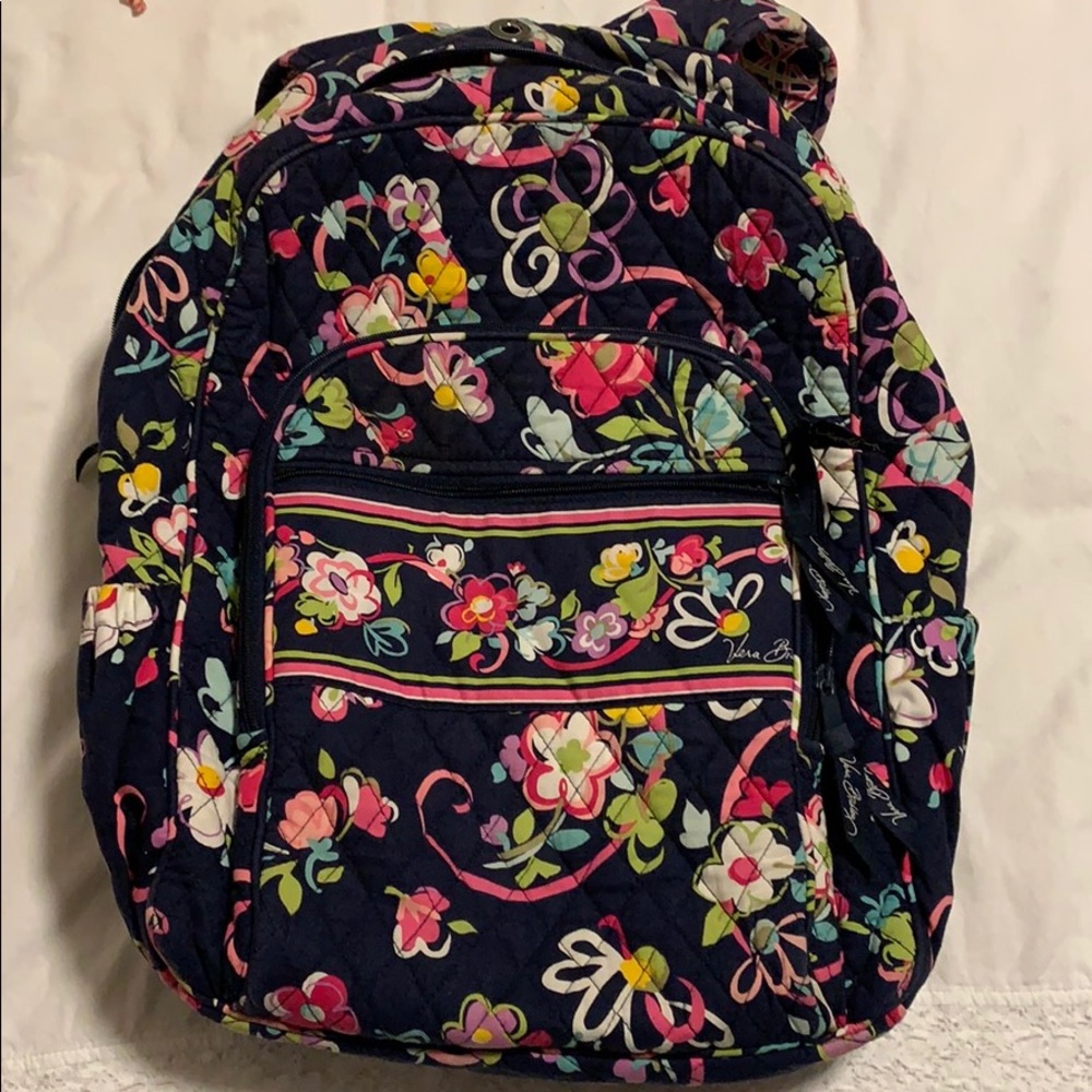 Vera Bradley campus backpack in ribbons pattern